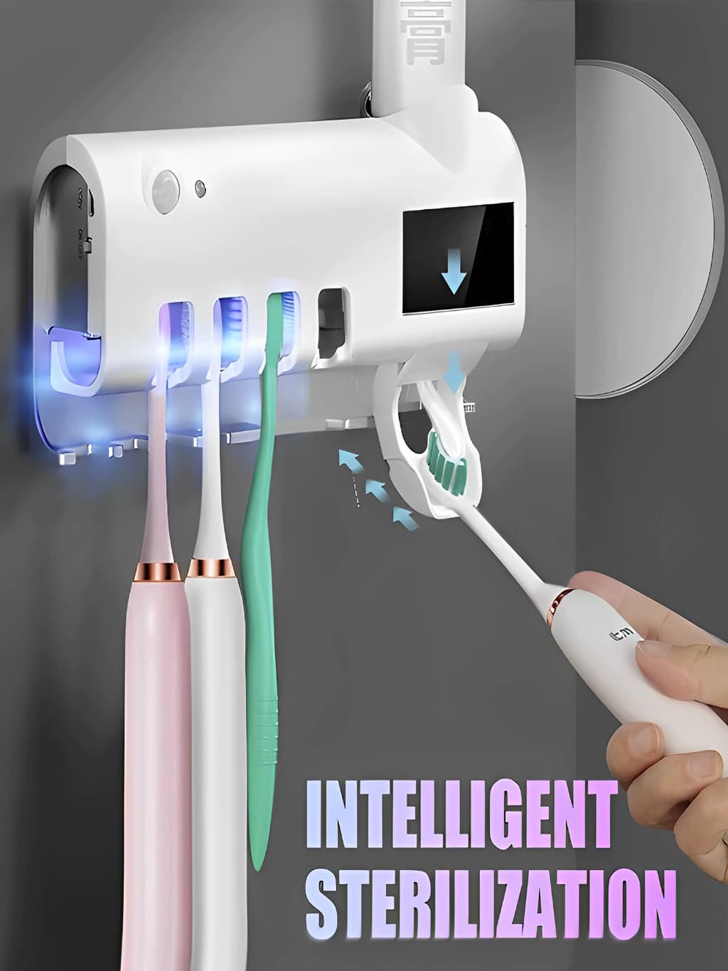 Suporte Escova De Dentes Esterilizador Com Luz UV Antibacteriano Decoracão Banheiro