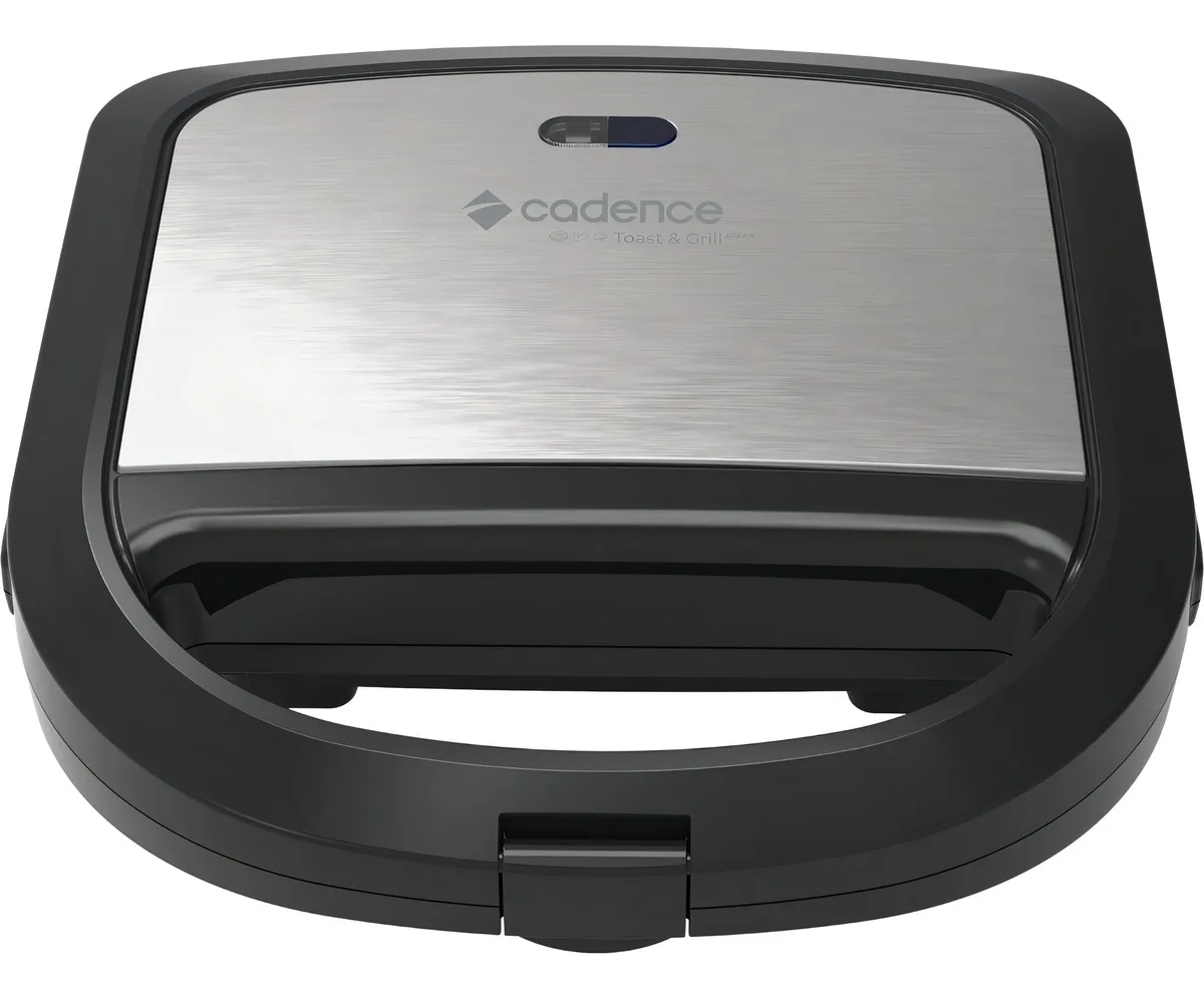 Sanduicheira Elétrica Cadence Toast & Grill Prime Inox Cor Inox/Preto