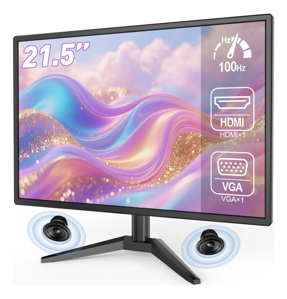Monitor Gamer 21.5'' 100hz Com Alto-falante Integrado Com HDMI, VGA,e de 3,5 mm. - Preto