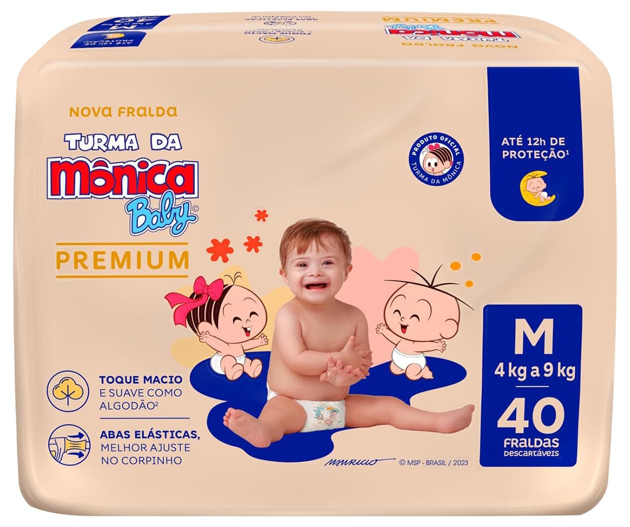 Turma da Mônica Baby Premium Econômica M 40 Unidades