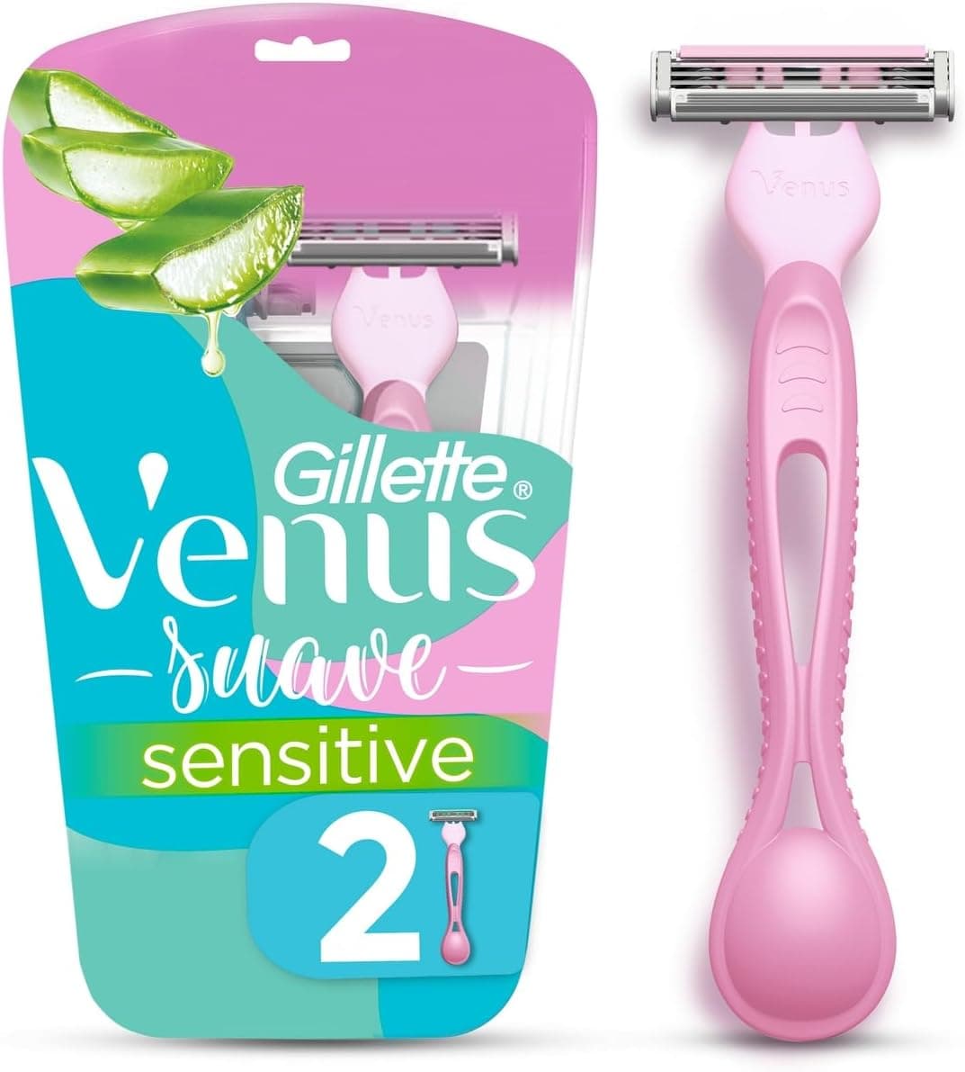 Gillette Venus Aparelho de Depilação Descartável Suave Sensitive, 2 Unidades