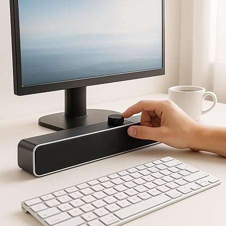 Caixa de Som - Soundbar Estéreo USB para PC Computador TV - Som Potente com Efeito Estéreo e Modo Auxiliar