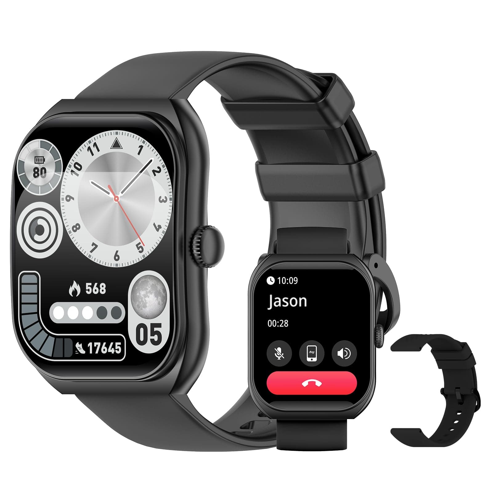 PEJE ZW01 Max Smartwatch Masculino à Prova d'Água 1ATM, 2.01" Tela Quadrada Full Touch, Compatível com iOS e Android, Bateria de 7-10 Dias, Relógio Inteligente com Chamadas Bluetooth.