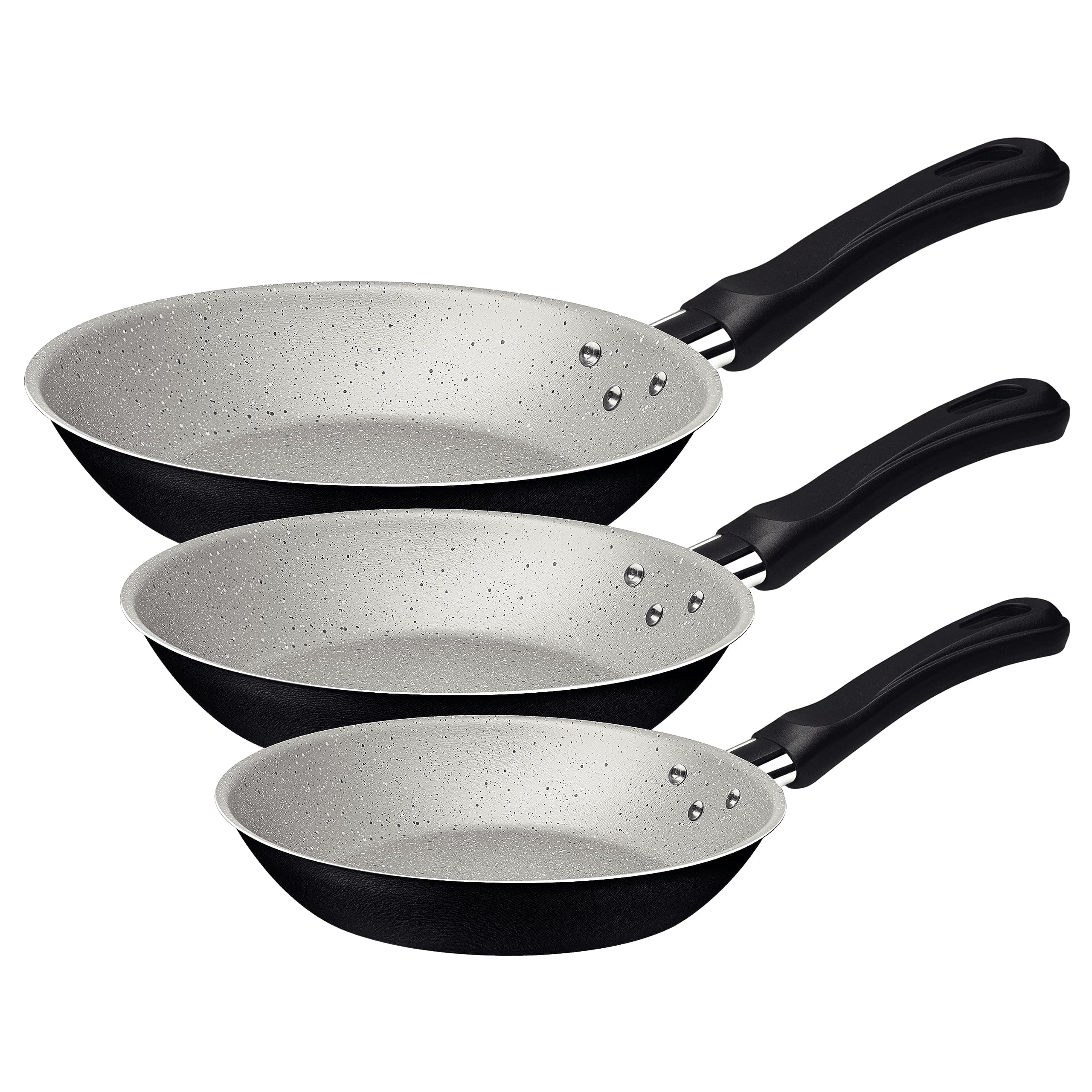 Jogo de Frigideiras Tramontina Caribe em Alumínio com Revestimento Interno e Externo Antiaderente Starflon Max Preto 03 Peças