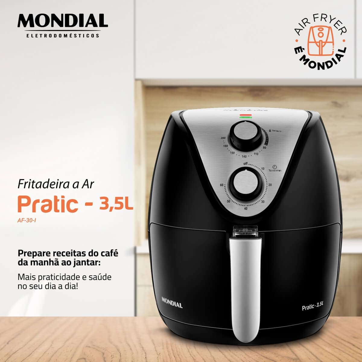 Fritadeira Elétrica Sem Óleo Air Fryer Mondial | Casas Bahia